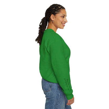 Peace Sign [Sleeve Message] (Adult Unisex Crewneck Sweatshirt)