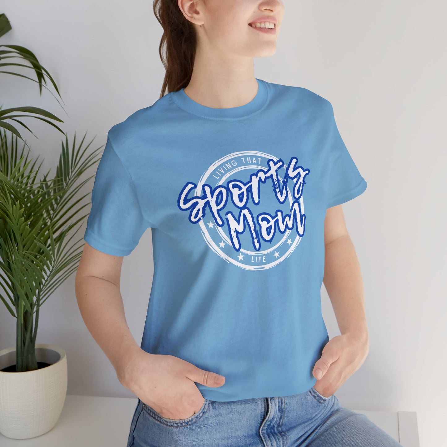 Sports Mom -- Blue Font (Adult Unisex Tee)