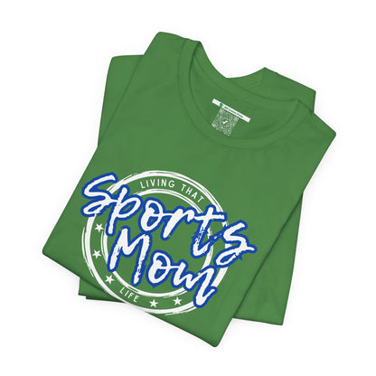 Sports Mom -- Blue Font (Adult Unisex Tee)