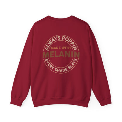 Made With Melanin (Adult Unisex Crewneck Sweatshirt)