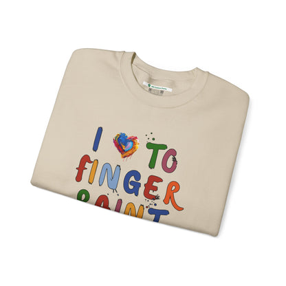 Matching Couple's Set -- I Love to Fingerpaint (Adult Unisex Crewneck Sweatshirt)