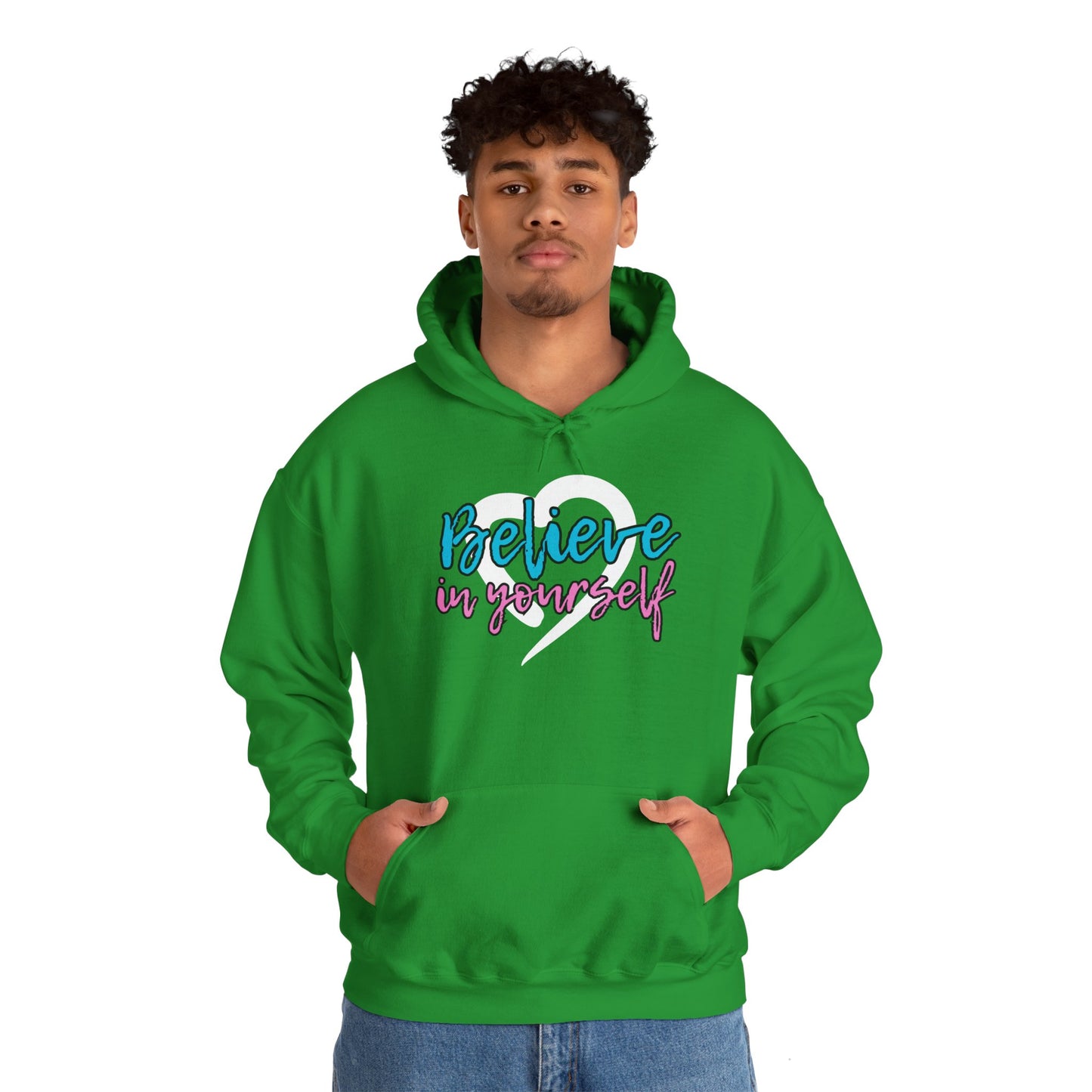 Believe In Yourself -- Blue/Pink (Adult Unisex Hooded Sweatshirt)