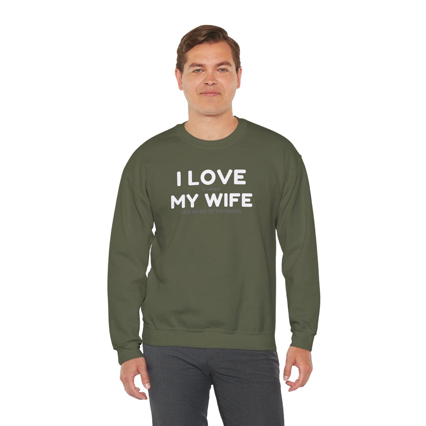 I Love My Wife (Adult Unisex Crewneck Sweatshirt)