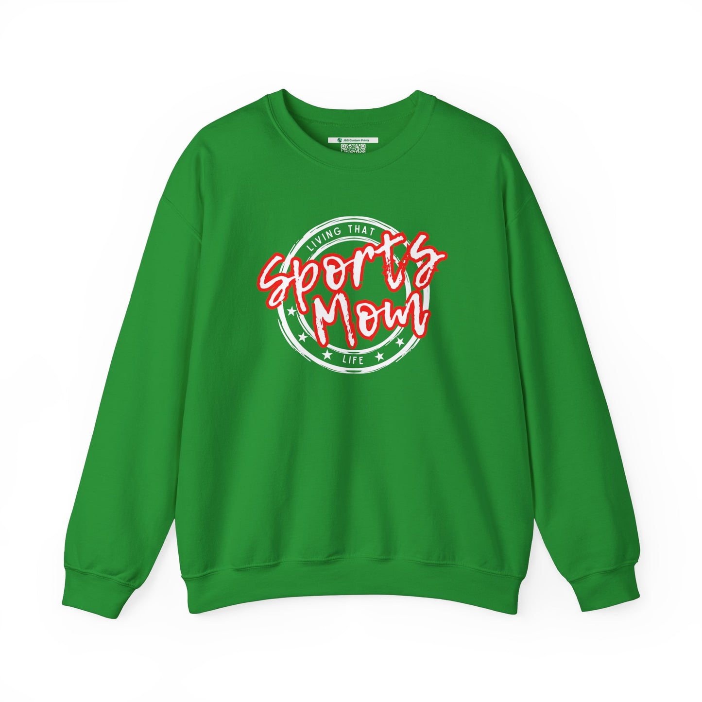 Sports Mom -- Red Font (Adult Unisex Crewneck Sweatshirt)