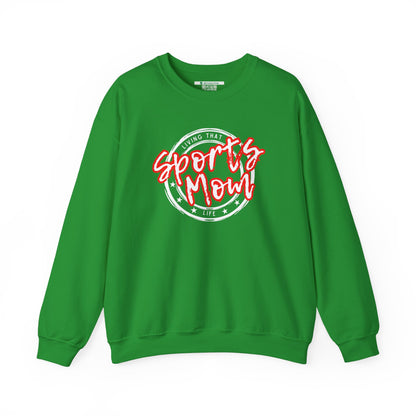 Sports Mom -- Red Font (Adult Unisex Crewneck Sweatshirt)