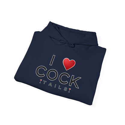 I Love Cocktails -- Simple Font (Adult Unisex Hooded Sweatshirt)