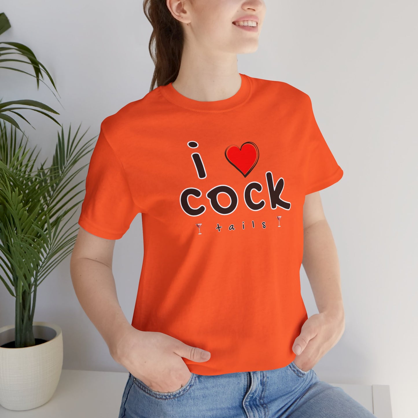 I Love Cocktails -- Playful Font (Adult Unisex Tee)