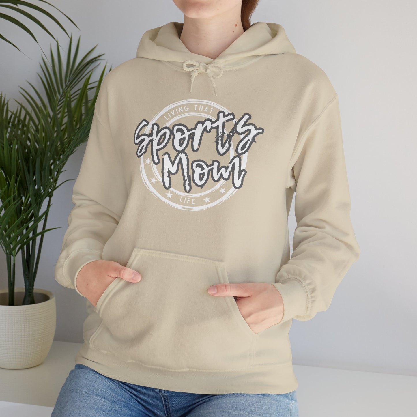 Sports Mom -- Gray Font (Adult Unisex Hooded Sweatshirt)