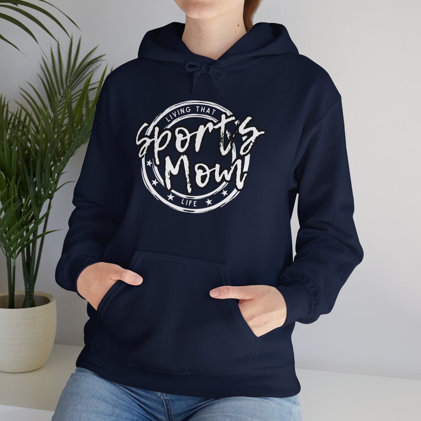 Sports Mom -- Black Font (Adult Unisex Hooded Sweatshirt)