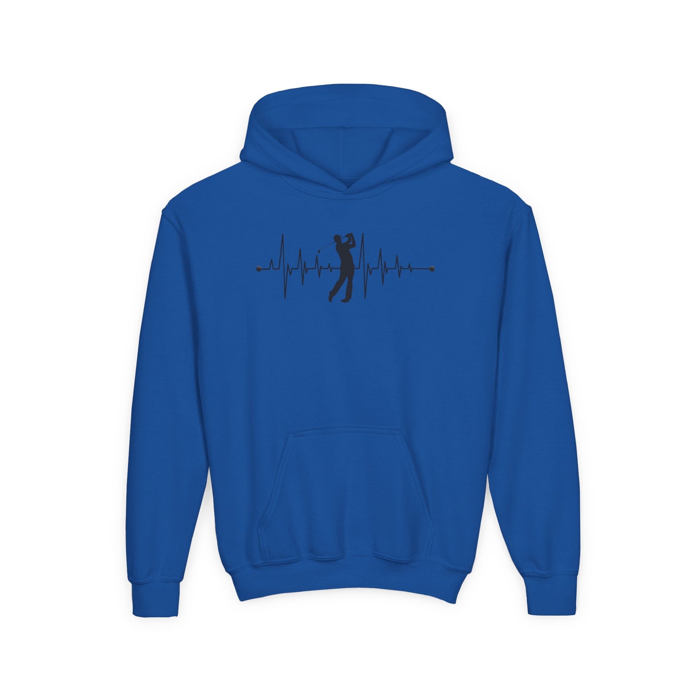 Golf Heartbeat (Youth Unisex Hooded Sweatshirt)