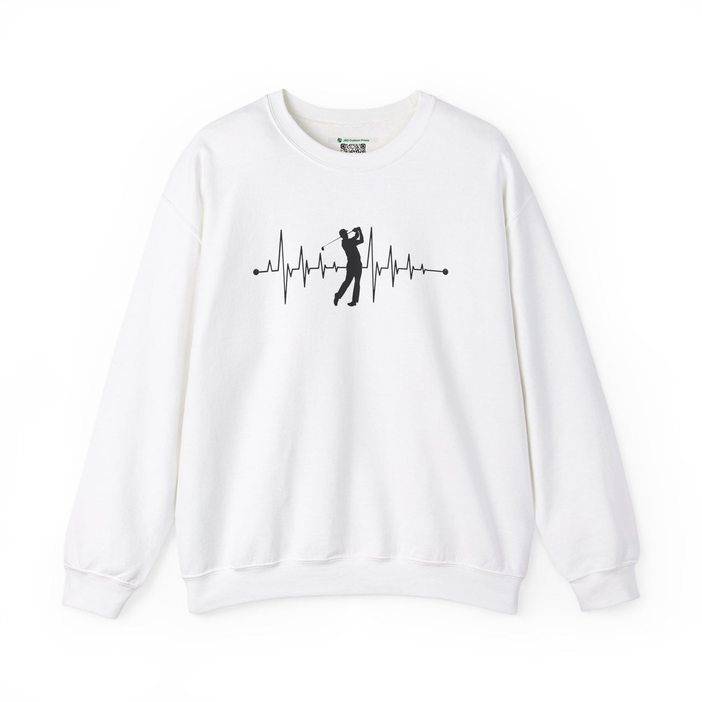 Golf Heartbeat (Adult Unisex Crewneck Sweatshirt)