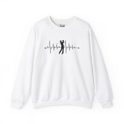 Golf Heartbeat (Adult Unisex Crewneck Sweatshirt)