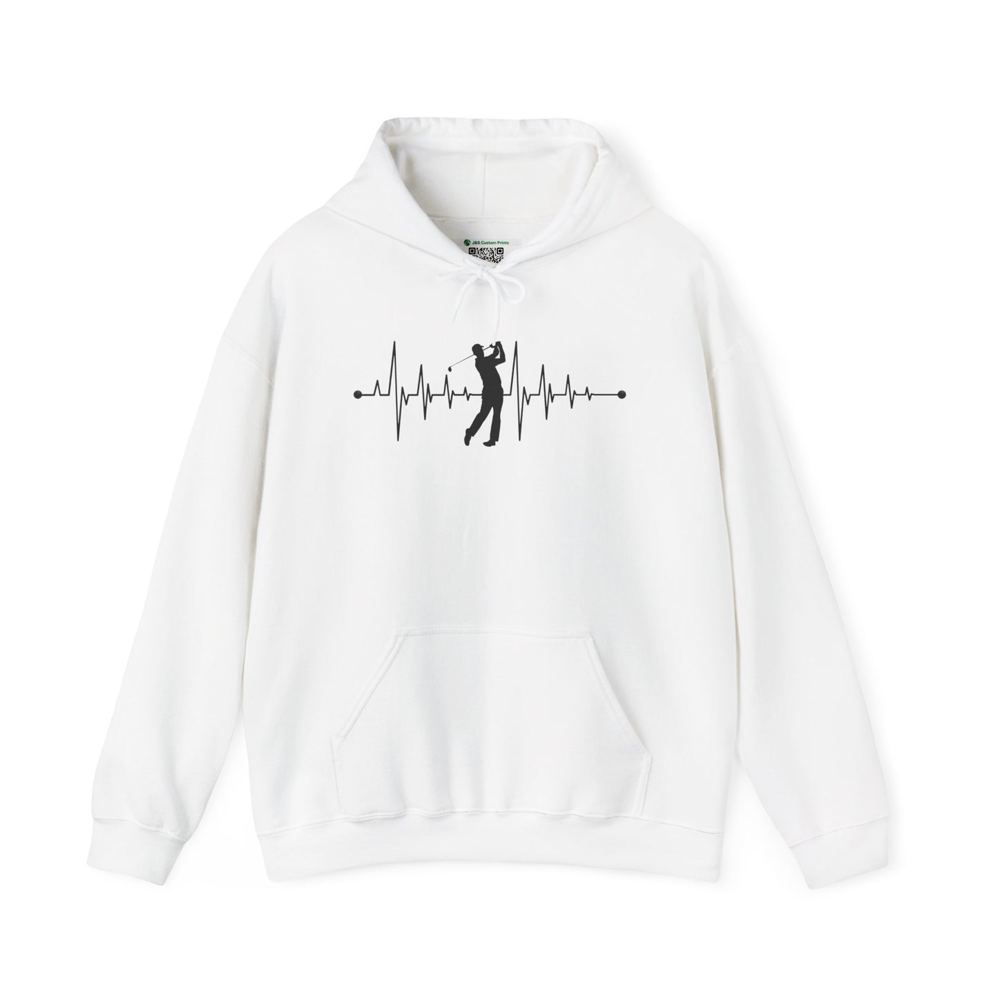 Golf Heartbeat (Adult Unisex Hooded Sweatshirt)