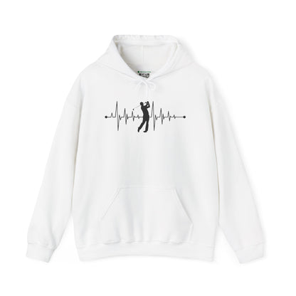 Golf Heartbeat (Adult Unisex Hooded Sweatshirt)
