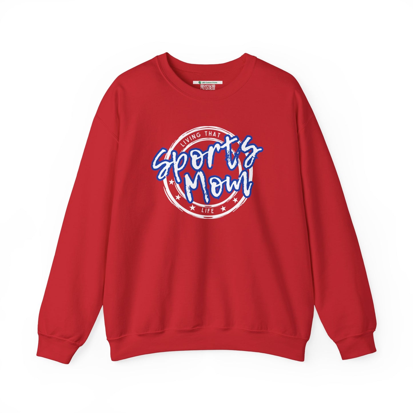 Sports Mom -- Blue Font (Adult Unisex Crewneck Sweatshirt)