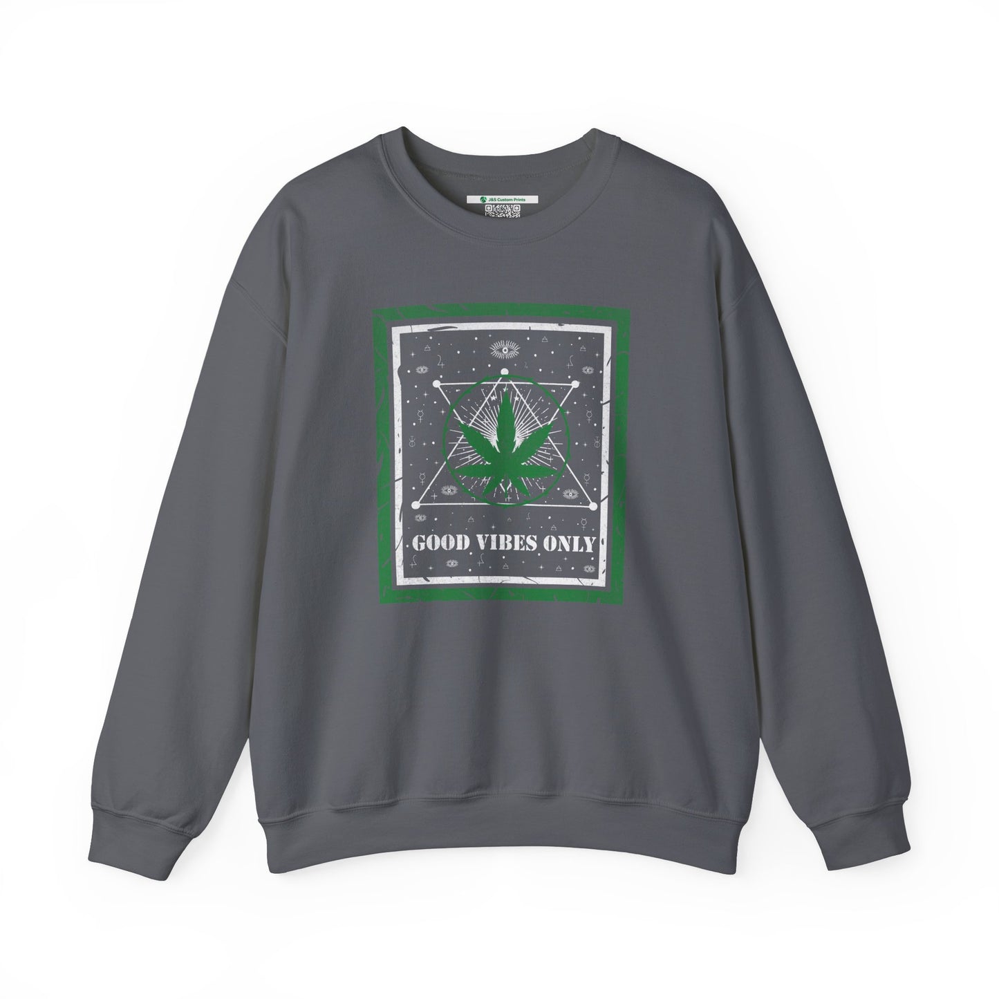 Cannabis -- Good Vibes Only (Adult Unisex Crewneck Sweatshirt)