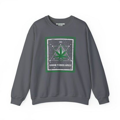Cannabis -- Good Vibes Only (Adult Unisex Crewneck Sweatshirt)