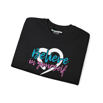 Believe In Yourself -- Blue/Pink (Adult Unisex Crewneck Sweatshirt)