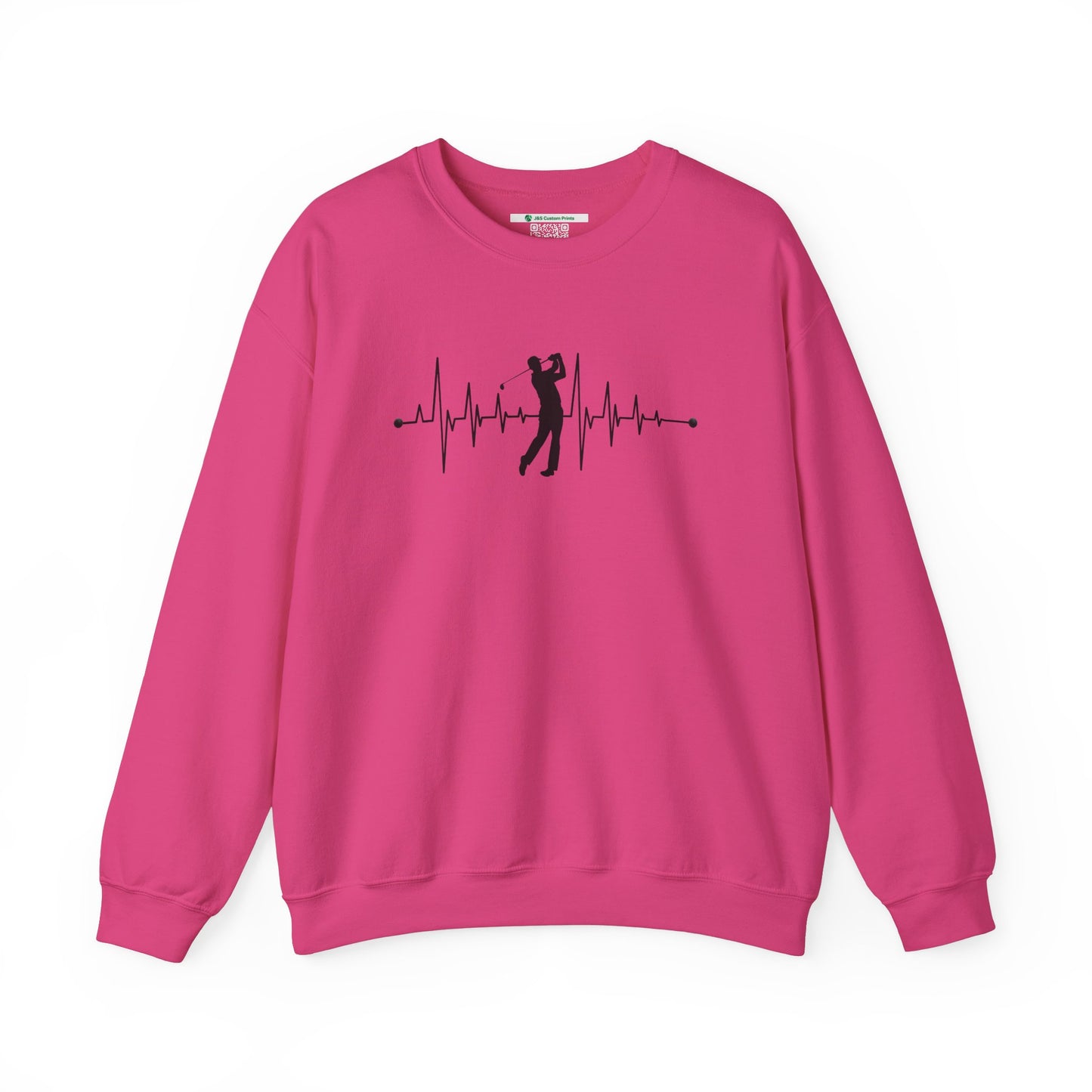 Golf Heartbeat (Adult Unisex Crewneck Sweatshirt)