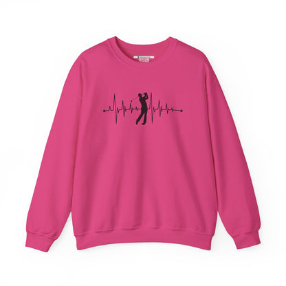 Golf Heartbeat (Adult Unisex Crewneck Sweatshirt)