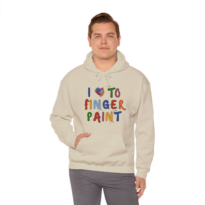 Matching Couple's Set -- I Love to Fingerpaint (Adult Unisex Hooded Sweatshirt)