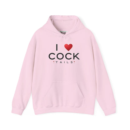 I Love Cocktails -- Simple Font (Adult Unisex Hooded Sweatshirt)