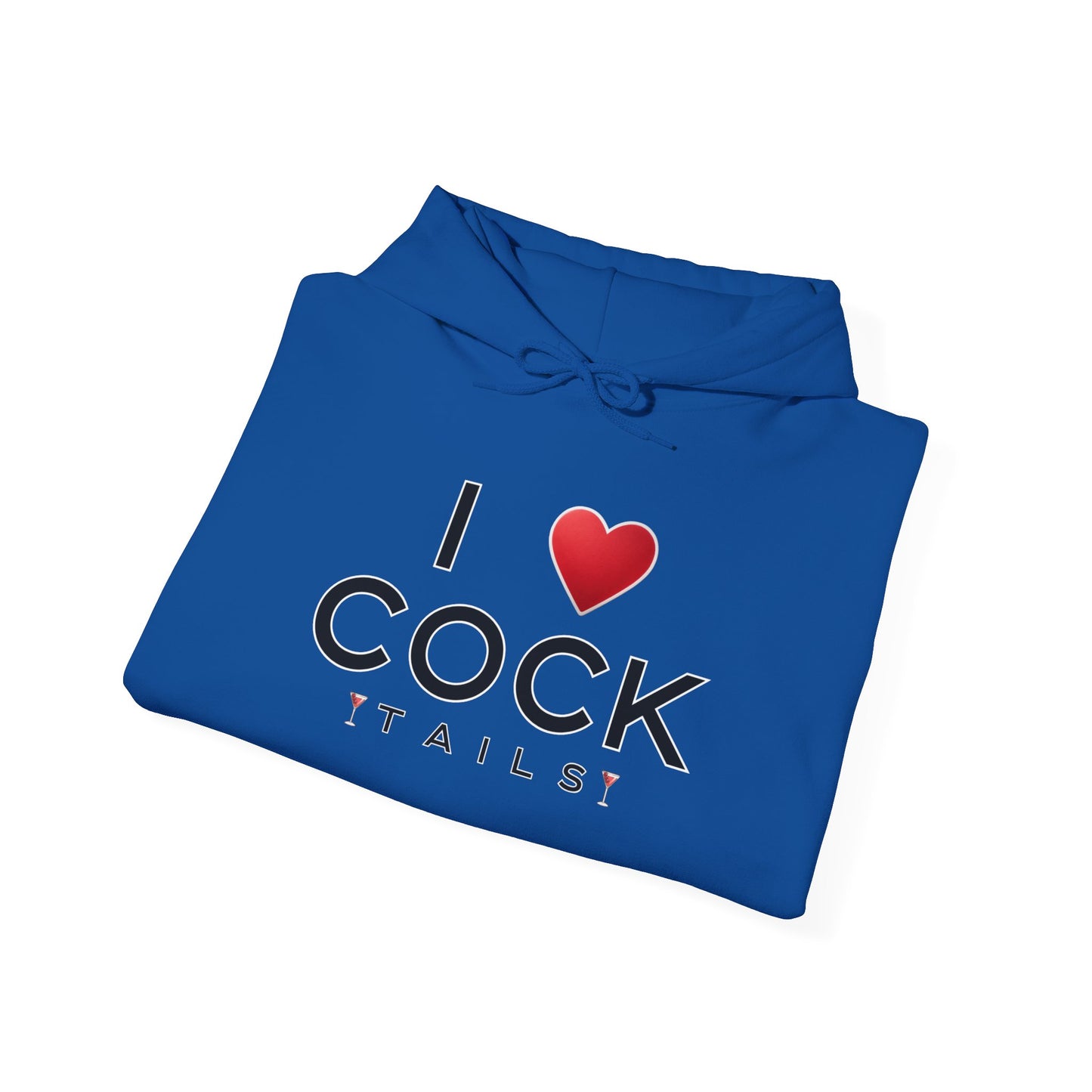 I Love Cocktails -- Simple Font (Adult Unisex Hooded Sweatshirt)