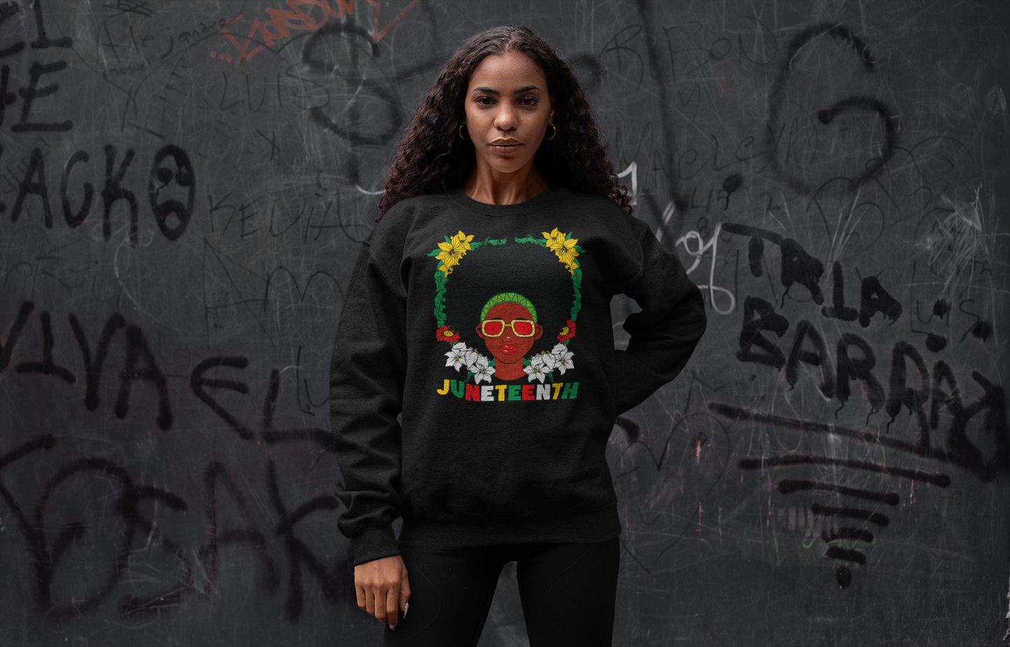 Juneteenth -- Afrocentric Design (Adult Unisex Crewneck Sweatshirt)