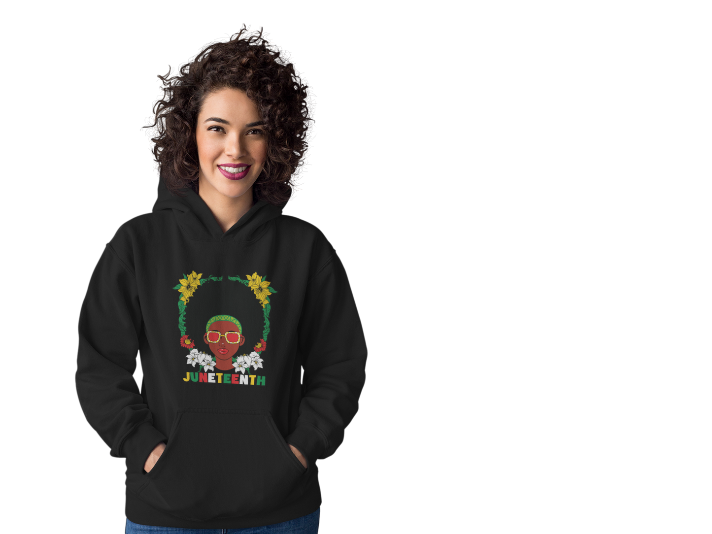 Juneteenth -- Afrocentric Design (Adult Unisex Hooded Sweatshirt)
