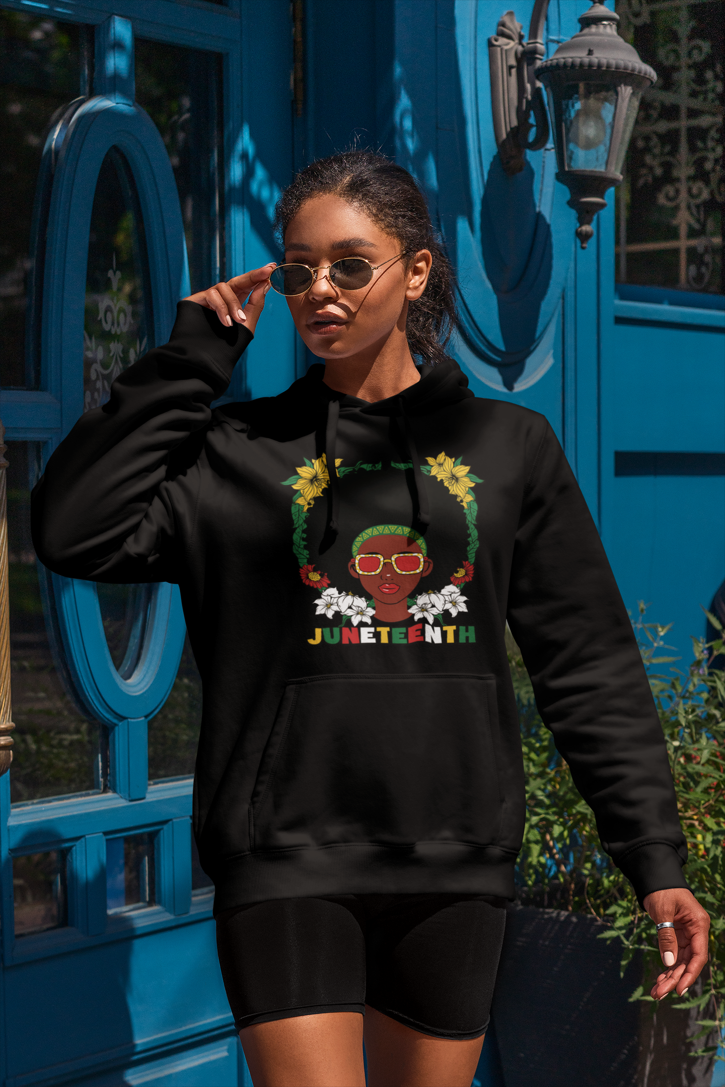 Juneteenth -- Afrocentric Design (Adult Unisex Hooded Sweatshirt)