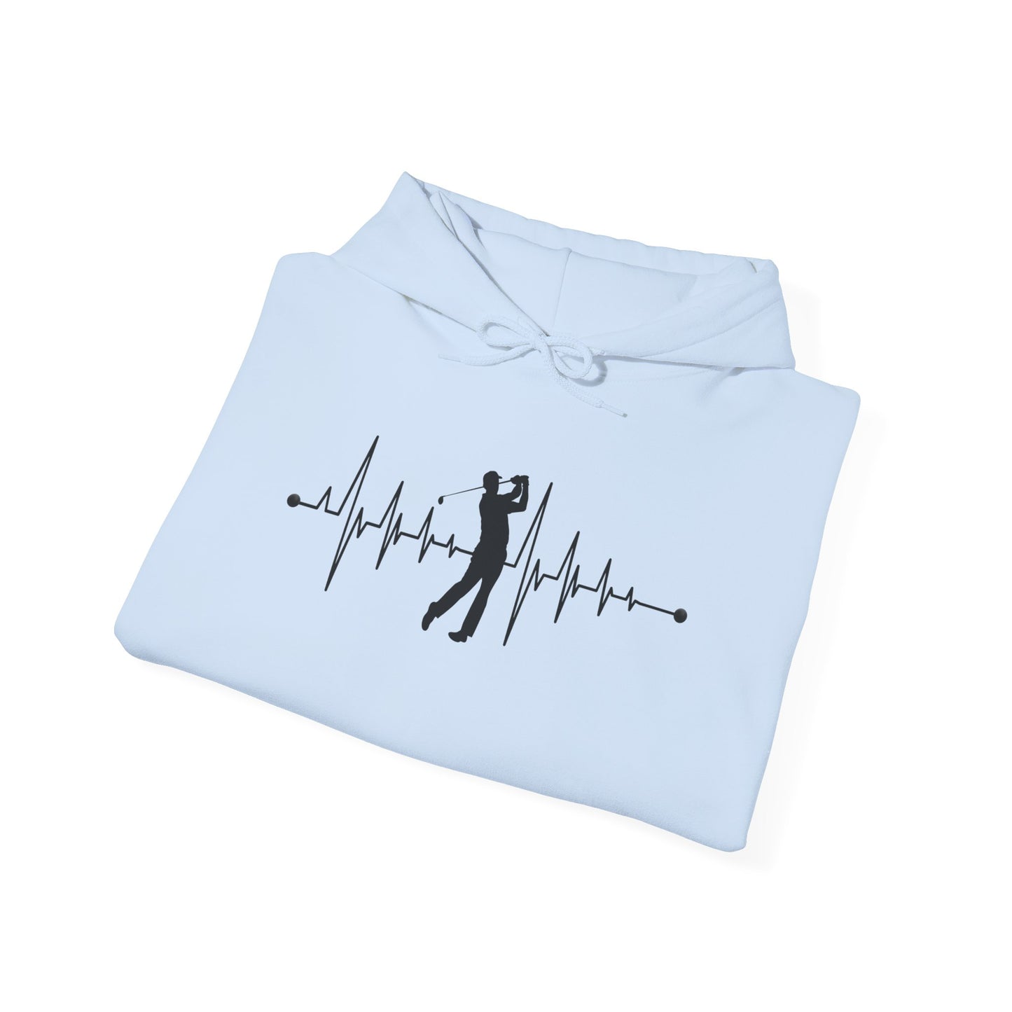 Golf Heartbeat (Adult Unisex Hooded Sweatshirt)