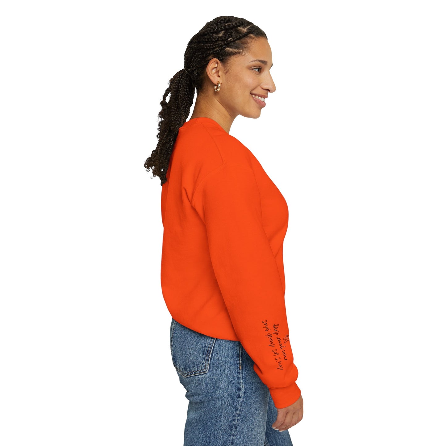 Peace Sign [Sleeve Message] (Adult Unisex Crewneck Sweatshirt)