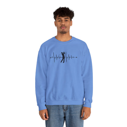 Golf Heartbeat (Adult Unisex Crewneck Sweatshirt)