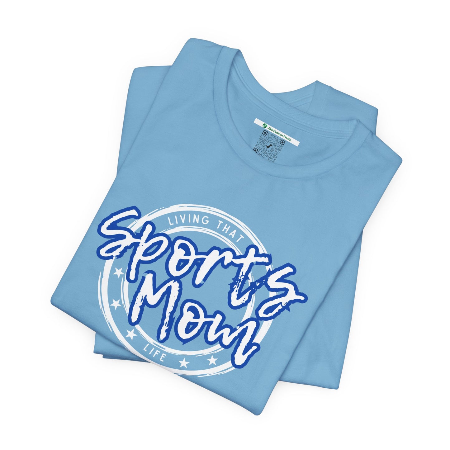 Sports Mom -- Blue Font (Adult Unisex Tee)