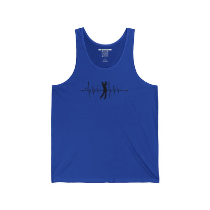 Golf Heartbeat (Adult Unisex Tank Top)