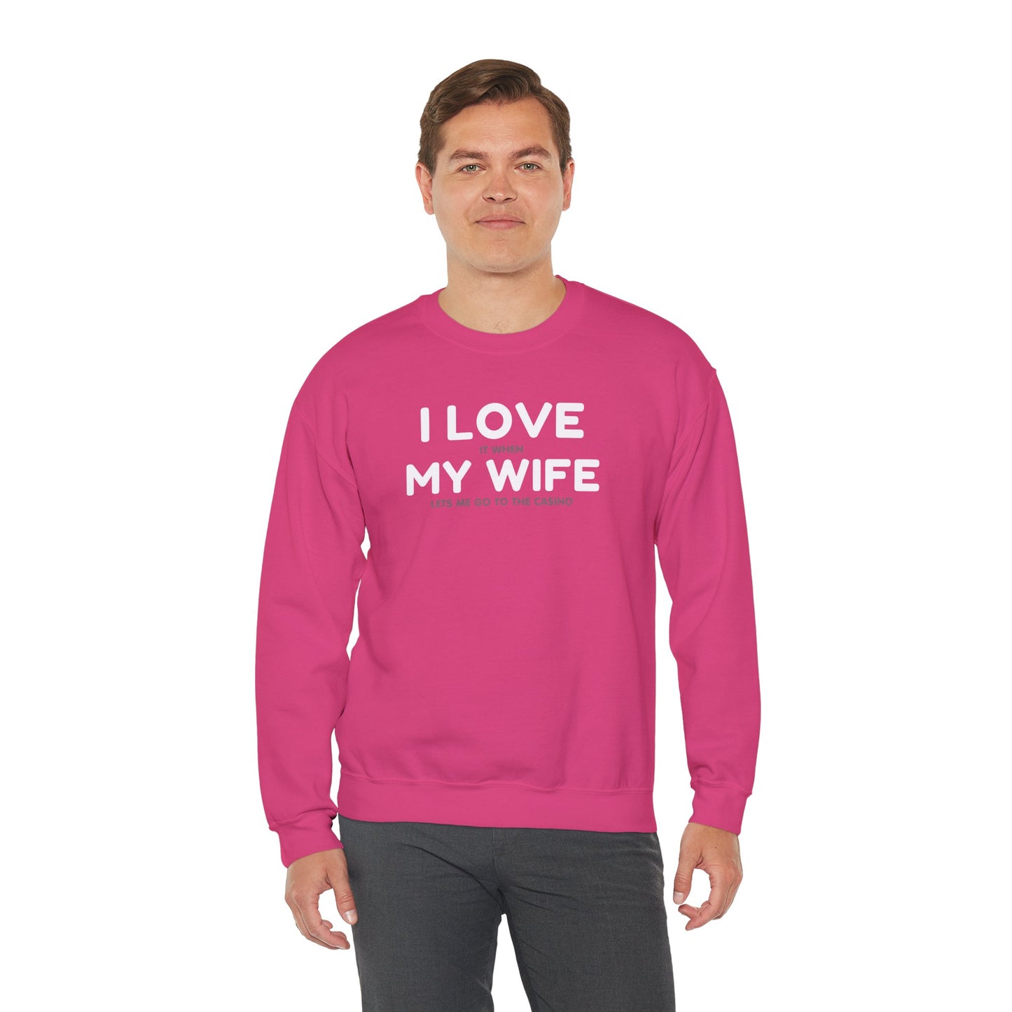 I Love My Wife (Adult Unisex Crewneck Sweatshirt)