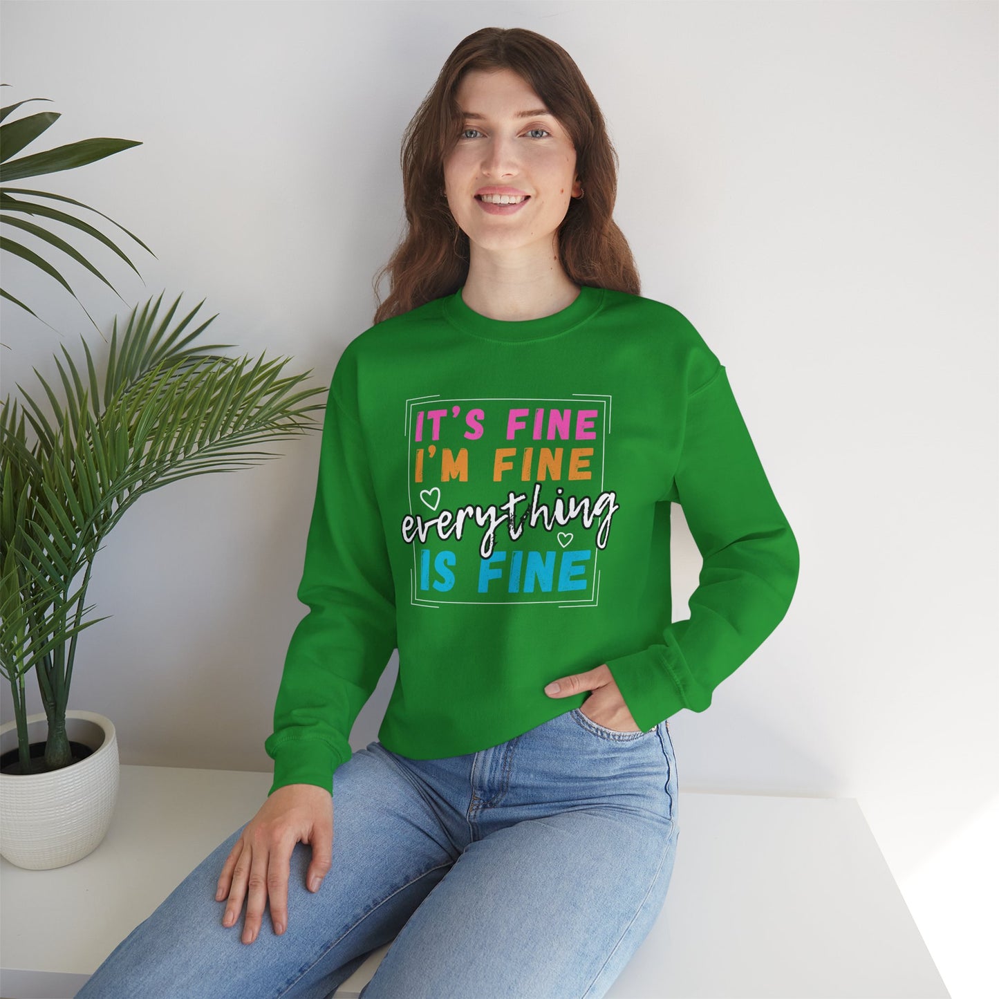 Everything Is Fine (Adult Unisex Crewneck Sweatshirt)