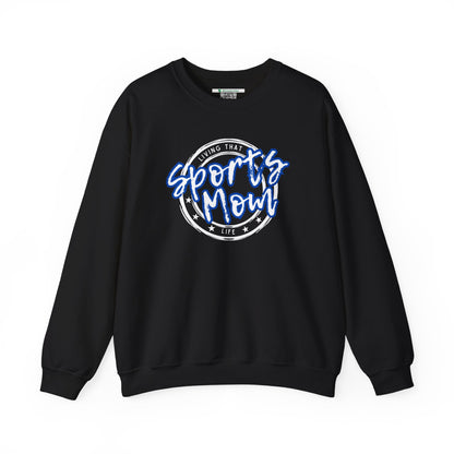 Sports Mom -- Blue Font (Adult Unisex Crewneck Sweatshirt)