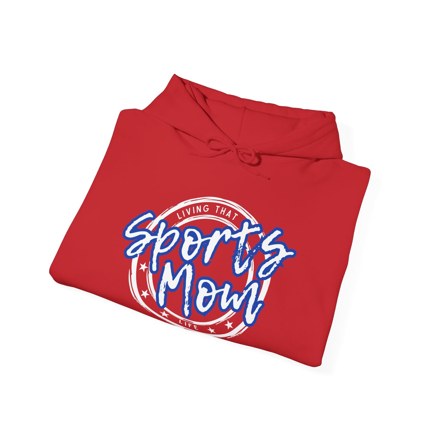 Sports Mom -- Blue Font (Adult Unisex Hooded Sweatshirt)