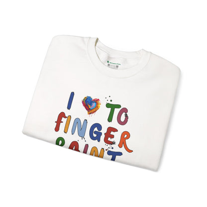 Matching Couple's Set -- I Love to Fingerpaint (Adult Unisex Crewneck Sweatshirt)