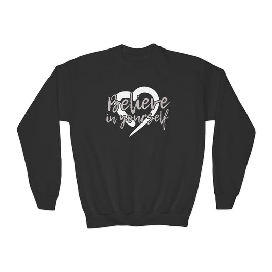 Believe In Yourself -- Gray (Youth Unisex Crewneck Sweatshirt)