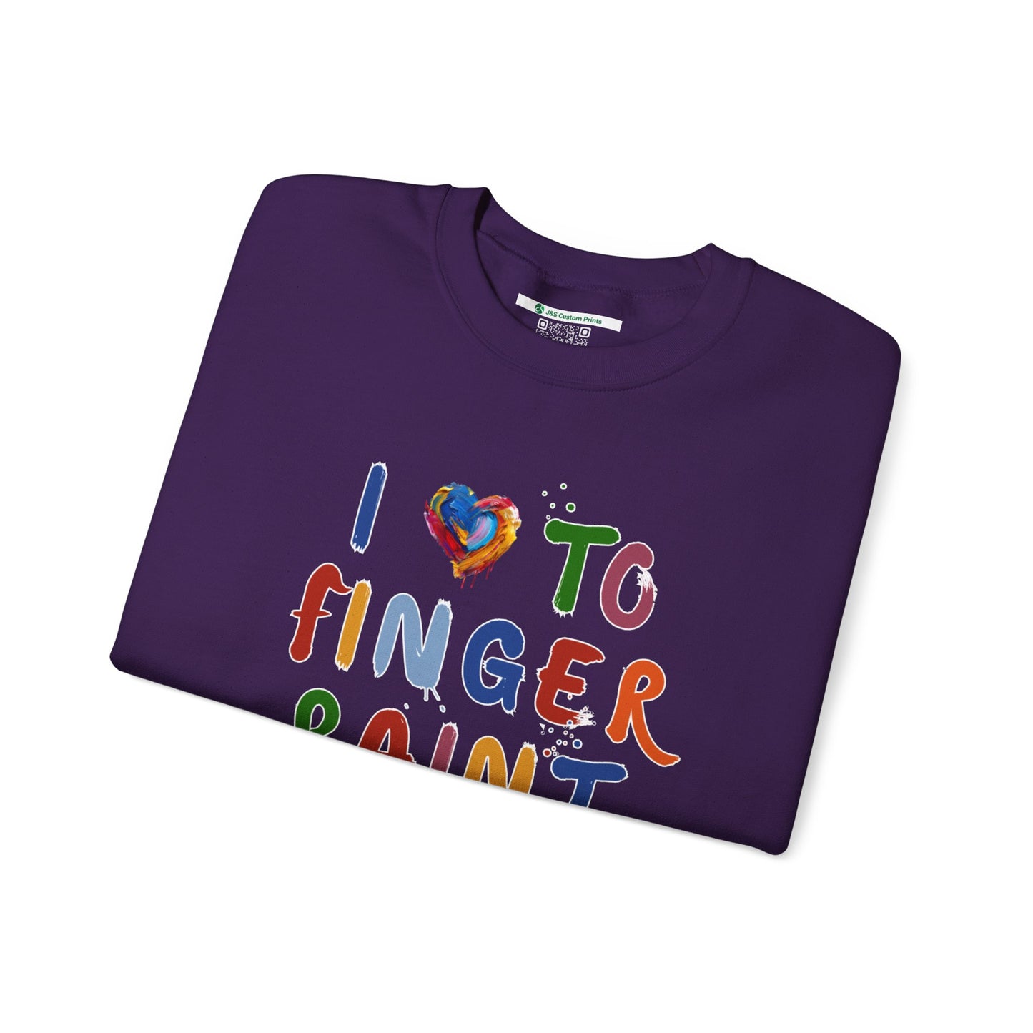 Matching Couple's Set -- I Love to Fingerpaint (Adult Unisex Crewneck Sweatshirt)