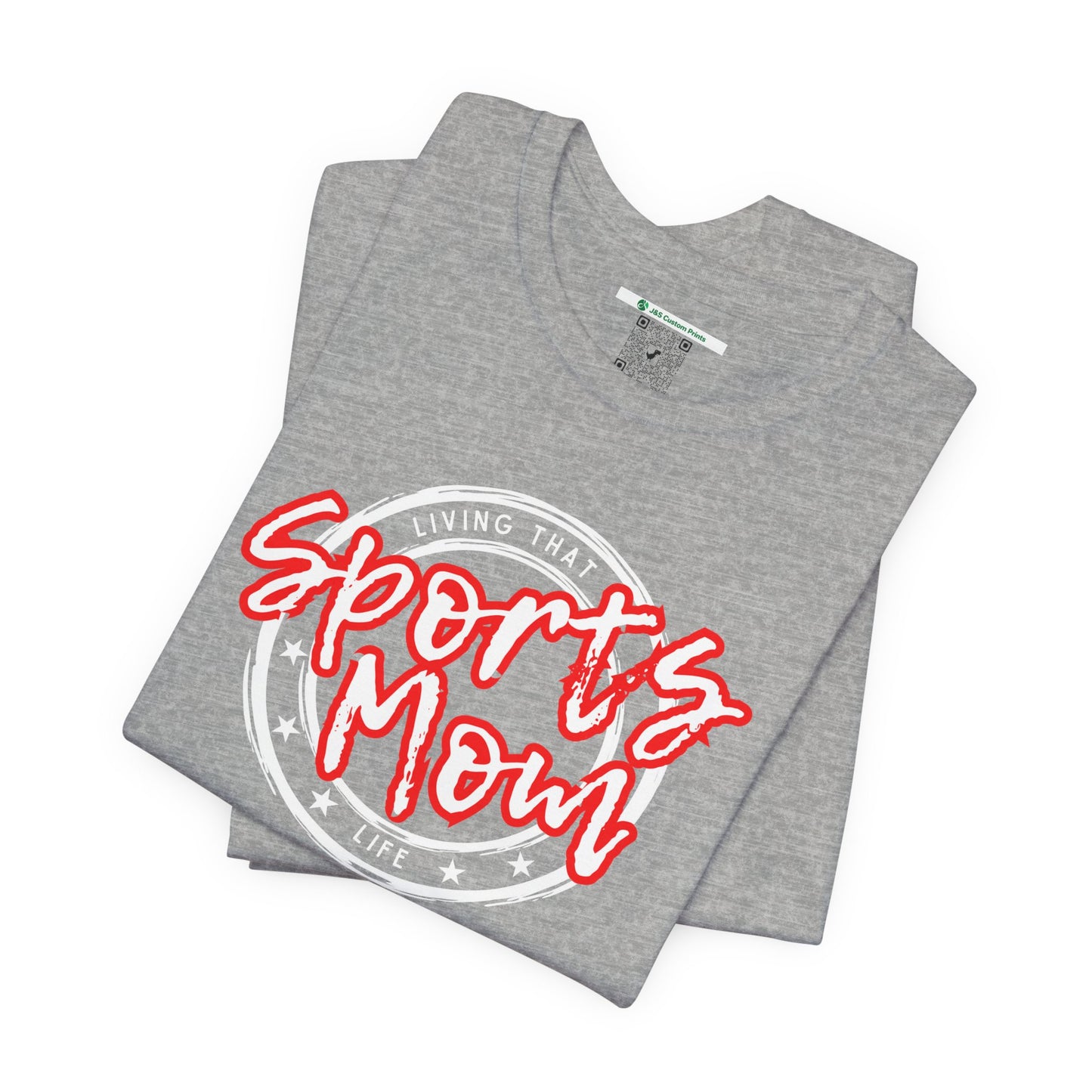 Sports Mom -- Red Font (Adult Unisex Tee)