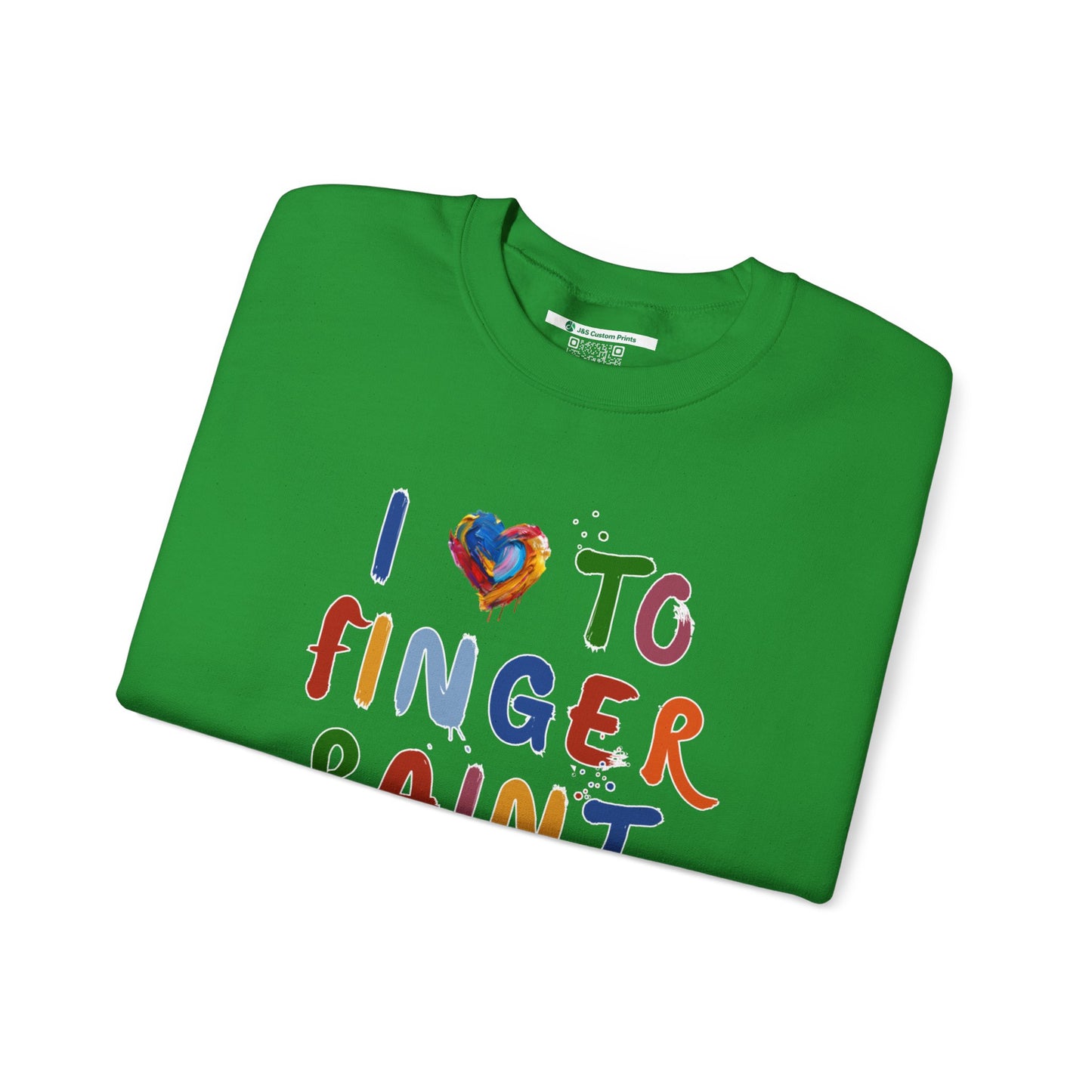 Matching Couple's Set -- I Love to Fingerpaint (Adult Unisex Crewneck Sweatshirt)