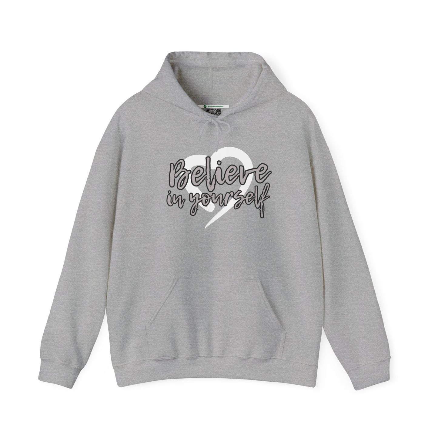 Believe In Yourself -- Gray (Adult Unisex Hooded Sweatshirt)
