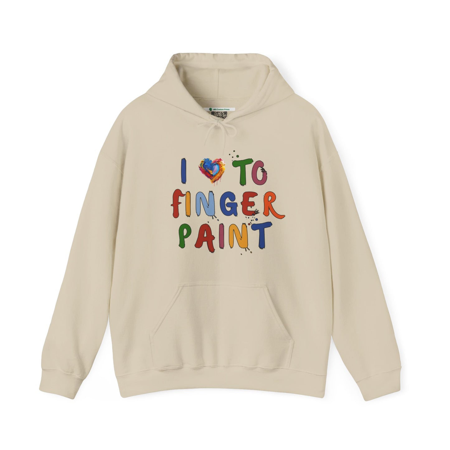 Matching Couple's Set -- I Love to Fingerpaint (Adult Unisex Hooded Sweatshirt)