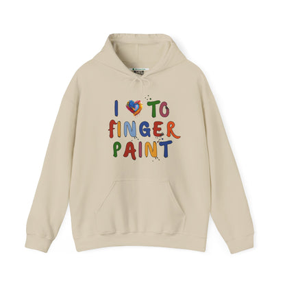 Matching Couple's Set -- I Love to Fingerpaint (Adult Unisex Hooded Sweatshirt)