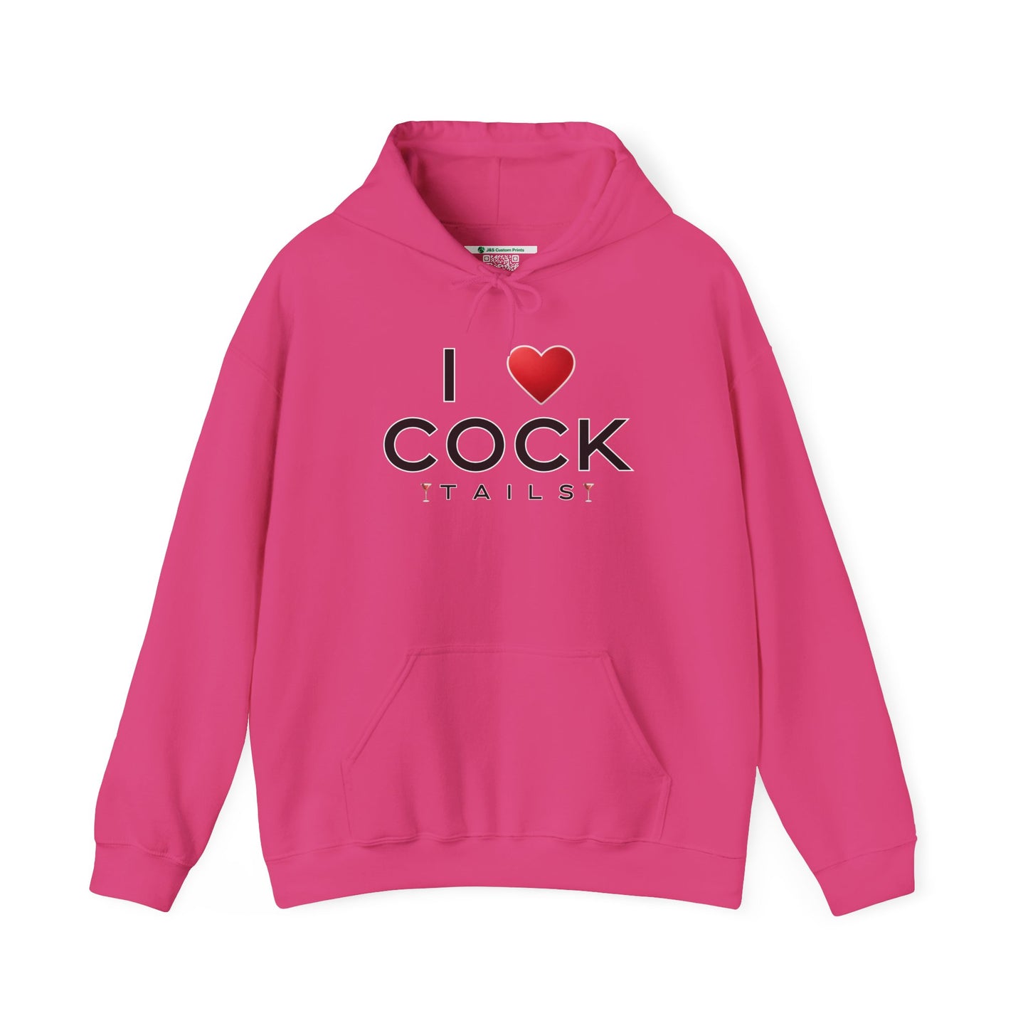 I Love Cocktails -- Simple Font (Adult Unisex Hooded Sweatshirt)