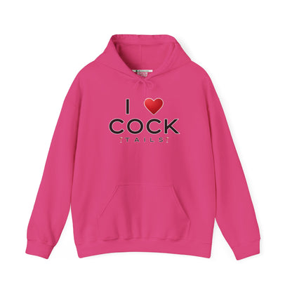 I Love Cocktails -- Simple Font (Adult Unisex Hooded Sweatshirt)