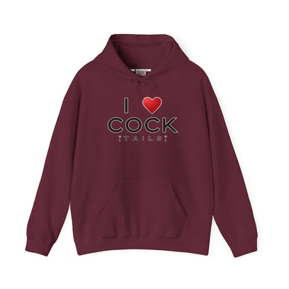 I Love Cocktails -- Simple Font (Adult Unisex Hooded Sweatshirt)